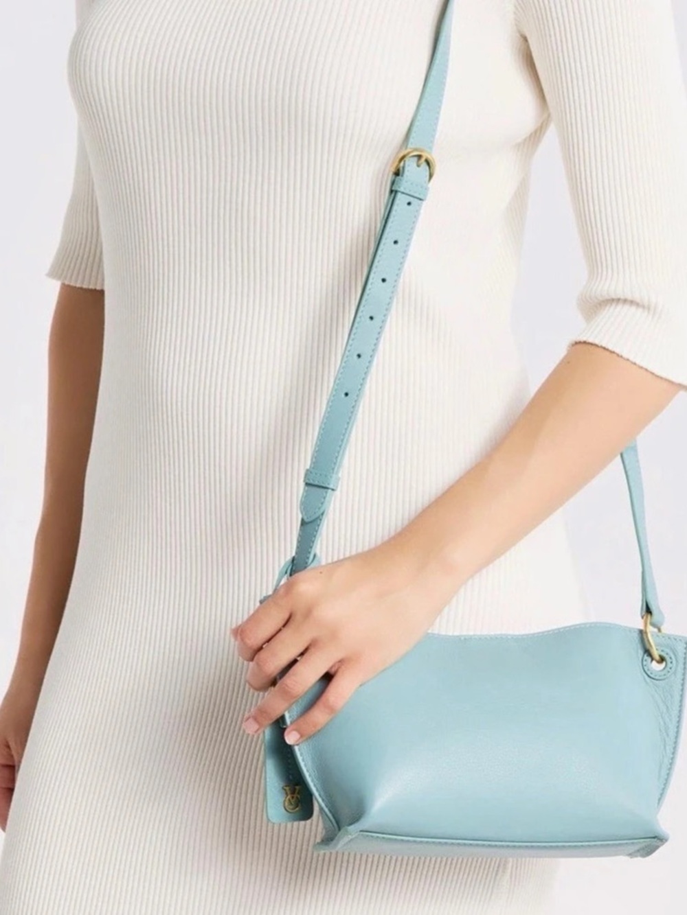 Vince Camuto Ellah Leather Crossbody Bag Blue NWT